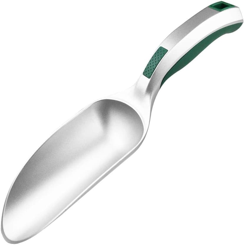 Large Potting Soil Scoop, Kbenison Garden Trowel, Bent-Proof Gardening Hand Shovel, Fertilizer Feed Scooper, One-Piece Aluminum, Ergonomic Handle