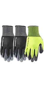 Wells Lamont Pack Nitrile Work Gloves | Lightweight, Abrasion Resistant, Blue/Grey | Large