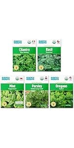 Back to the Roots Heirloom Organic, Non-GMO & USA Grown Seeds, 30ct Herb, Fruit, and Veggies, Assortment May Vary, Guaranteed to Grow