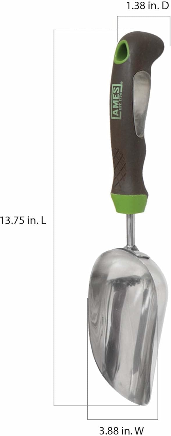 AMES 2445400 Stainless Steel Hand Soil Scoop with Ergo Gel Grip, 13-Inch