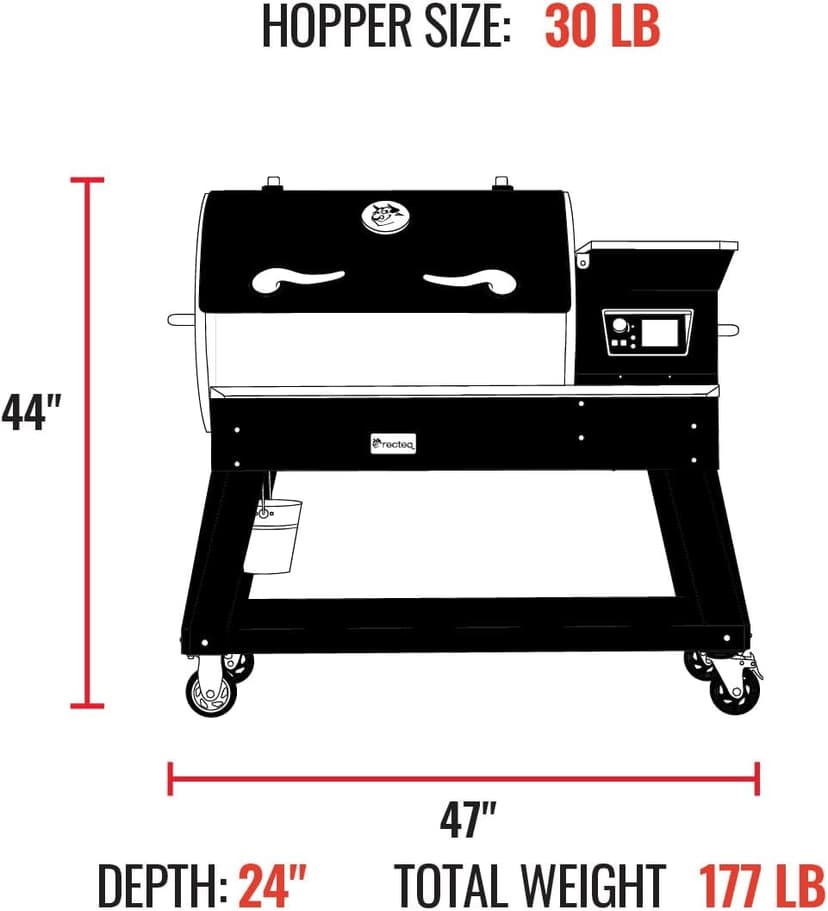 recteq Pellet Smoker Grill Deck Boss 800, Electric Pellet Smoker, Outdoor Grills & Smokers, Wi-Fi-Enabled BBQ Grill, 800 Sq Inches Cook Space
