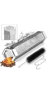 Realcook Vertical Charcoal Smoker Grills: Premium 20.5 Inch BBQ Meat Smokers - Barbecue Charcoal Grill Smoker Combo for Outdoor Cooking Patio Backyard Picnic Party Grilling