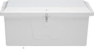 Taylor Made Stow 'N Go Small Fiberglass Dock Box, White (24"H x 54"W x 22"D) – Fiberglass construction, UV gelcoat finish, stainless steel lockable latch and hardware – 2020108652
