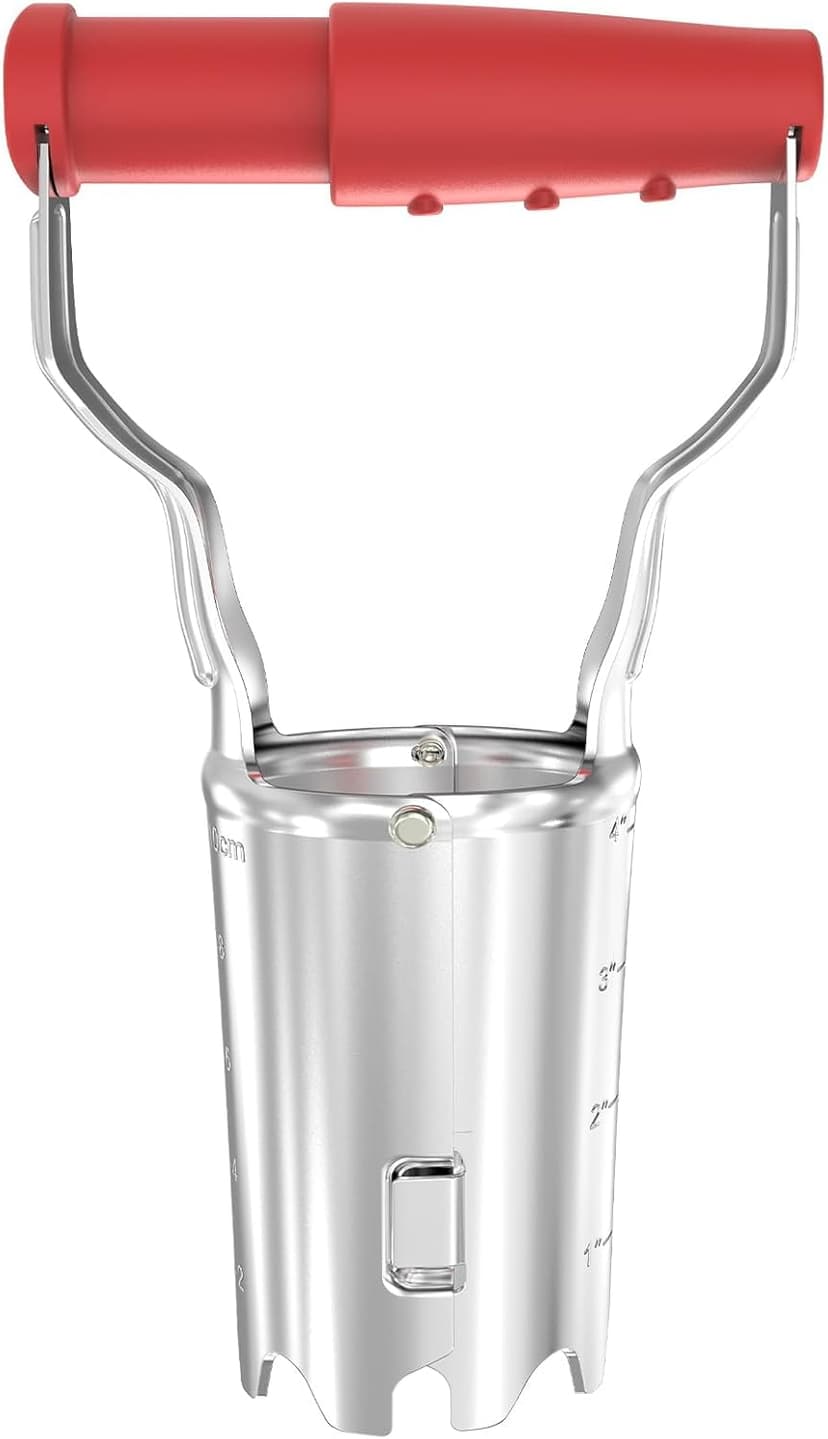FLORA GUARD Bulb Planter with Depth Markers - Automatic Soil Releasing Seed Bulb Transplanter for Planting/Digging Tulips, Daffodils, Dahlias and More!
