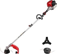 PowerSmart 4 Cycle 37cc Weed Wacker Gas Powered, 3 in 1 Detachable Straight Shaft Multipurpose Trimmer with 16" Cutting Path, 10" Brush Cutter Blade, Edger Lawn Tool for Yard, Garden