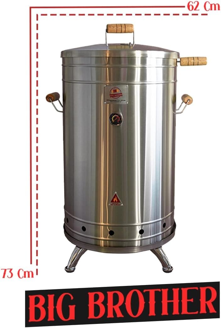 (50 Pound) Stainless Steel Barrel Charcoal Smoker – Ultimate BBQ for Wood & Charcoal Grilling – Perfect for Smokers, Barbeque Grill Enthusiasts & Outdoor Cooking, Vertical Smoker.