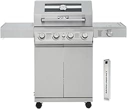Monument Grills Larger 4-Burner Propane Gas Grills bbq Stainless Steel Heavy-Duty Cabinet Style with Knob Controls Side Burner Mesa 400m with Smoker Box (2 Items)