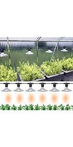 6-Light Outdoor LED Grow Lights – Waterproof Full Spectrum Greenhouse Lights for Plants, 21.3FT Adjustable String Lights with 288 LEDs E26 Base Bulbs, IP44 Waterproof for Garden, Farm, Yard