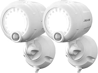 Beams MB360XT 200 Lumen Wireless Battery Operated Powered Motion Sensing LED Spotlight, 2-Pack, White