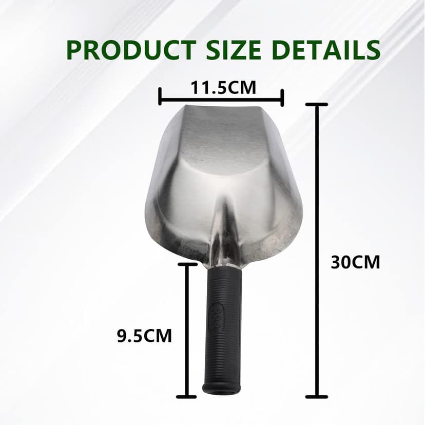 Soil Scoop Stainless Steel Transplanter Trowel Bend Proof Garden Tools Loose Multi Function Shovel Coal Shovel with Comfort Soft Non Slip Handle Garden Gift for Fertilizer, Transplanting, Digging