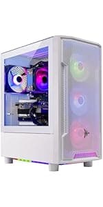 Skytech Gaming Shadow Gaming PC, Intel i7 12700F 2.1 GHz, RTX 4060, 1TB NVME, 16GB DDR4 RAM 3200, 600W Gold PSU Wi-Fi, Win 11 Home, RGB-Keyboard and RGB-Mouse Included,Black