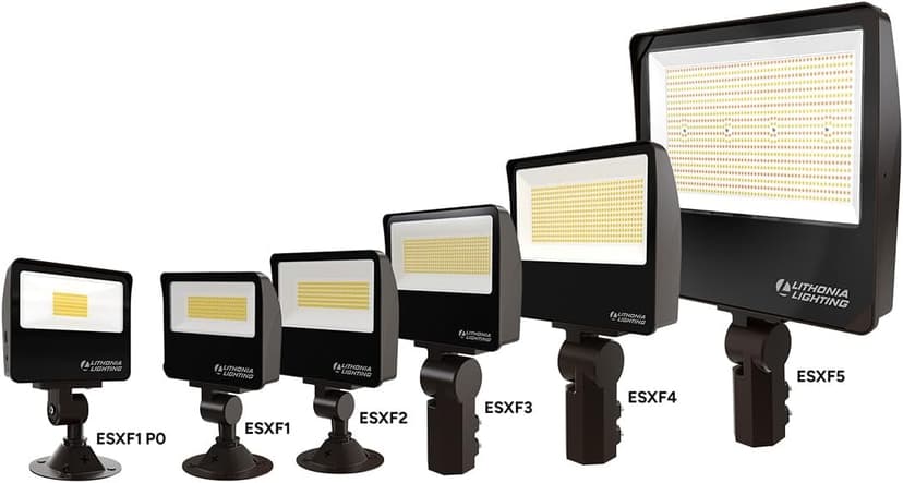 Lithonia Lighting Outdoor LED Floodlight, Adjustable Lumen Output, 3000K/4000K/5000K Switchable Color Temperature, Knuckle or Yoke Mount, Bronze (ESXF2 ALO SWW2 KY DDB M2)