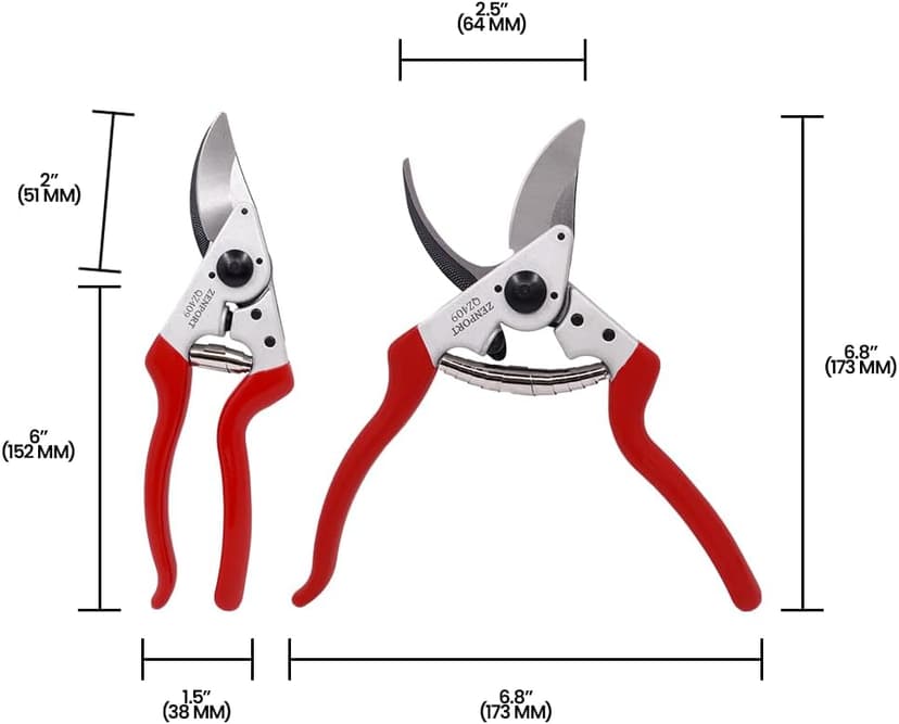 Zenport, Red QZ409 Left Hand Pruning Shear, 1