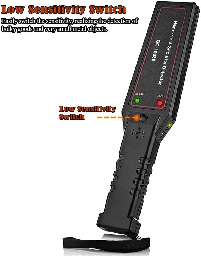 Hand Held Metal Detector,V·RESOURCING Portable High Sensitivity Metal Detector with Low Sensitivity Switch,for Security Inspection,Detecting Electronic Product, Metal Object