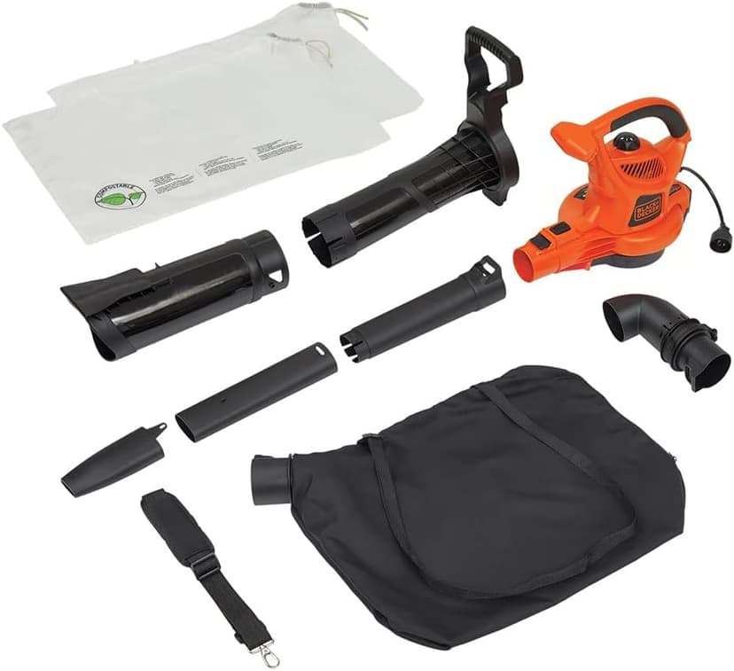 BLACK+DECKER Leaf Blower, Vacuum and Mulcher 3-in-1, 12 Amp, 250 MPH, 400 CFM (BV6000)
