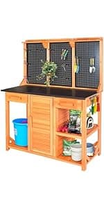 Wooden Outdoor Storage Shed with Double Doors,70” Tall Waterproof Storage Shed with Lock,Sheds & Outdoor Storage with Windproof Tipping for Deck,Backyard Garden and Yard