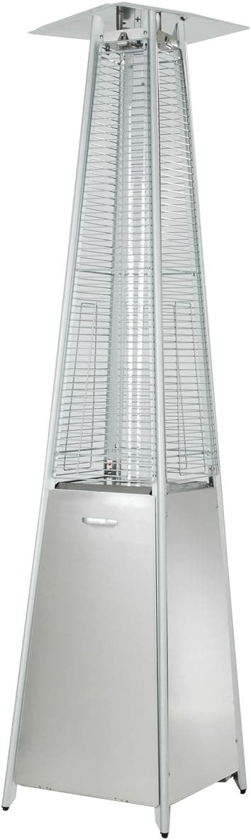 Hiland HLDS01-GTSS Pyramid Glass Tube Patio Heater, 48,000 BTU, Stainless Steel, CSA certified