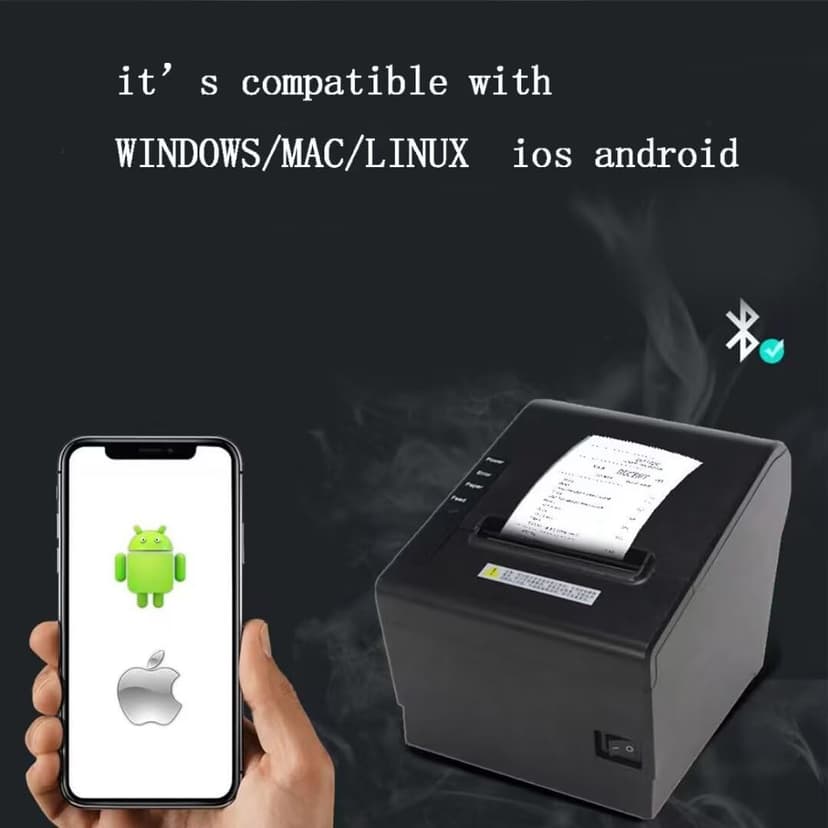 pos kithcen Printer,Bluetooth Ethernet/LAN 80mm Restaurant Auto Cutter Wireless iOS Android Thermal Receipt Bill Ticket Printer for Small Business,Support Cash Drawer (Bluetooth+LAN/Ethernet+USB)