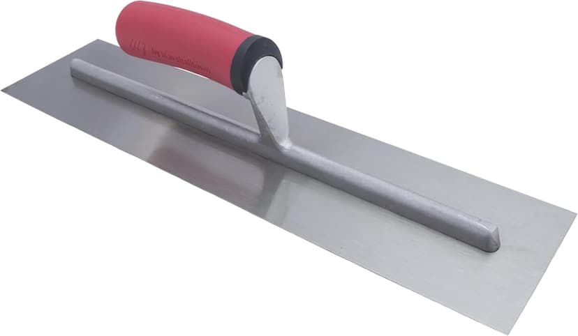 MARSHALLTOWN QLT Concrete Finishing Trowel, 16 x 4 Inch Carbon Steel Blade, Soft Grip Handle, FT164