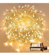 JMEXSUSS 200 LED String Lights Indoor Outdoor Clear Wire, Connectable Warm White Christmas String Lights for Bedroom, 66 Ft Twinkle Fairy String Lights Plug in for Home Wedding Tree Yard Patio Spring