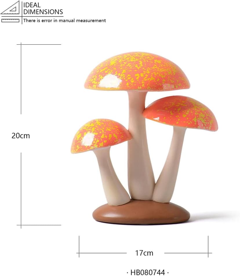 SEINHIJO Mushroom Decor Sculpture Garden Gifts Statue Outdoor Fairy Figurine Modern Patio Arts Polyresin 7.9inch