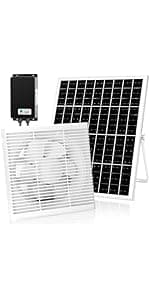 Solar 3 Fan Kit, 25W Solar Panel Powered Exhaust Fan for Outdoor Chicken Coop, Greenhouse & Shed, Intake or Exhaust Air for Cooling, IP67 Waterproof, 3500RPM, 15 FT Long Cord