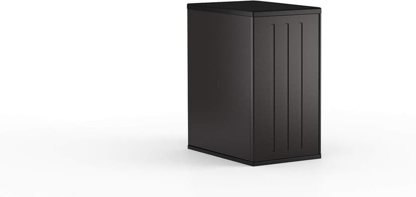 Suncast Commercial Heavy-Duty 9 Cubic Ft. Resin Storage Cabinet with Lockable Handles, Adjustable Metal-Reinforced Shelves for Garage or Workspace, Black, Made in The USA
