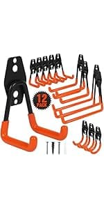 68'' All Metal Garden Tool Organizer Wall Mount Garage Organizers and Storage with Hooks Tool Hangers for Shed