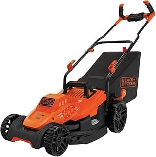 BLACK+DECKER Electric Lawn Mower with Bike Handle, 15-Inch, 10-Amp, Corded (BEMW472BH)