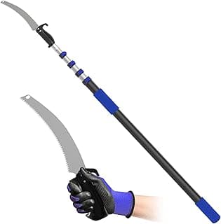 26FT Reach Pole Saws for Tree Trimming, Manual Pruning Pole Saw with 5-20FT Telescoping Extension Pole, Tree Pruner Tree Trimmer with 19" 3X Detachable Saw for Yard Garden Trees Palms Shrubs