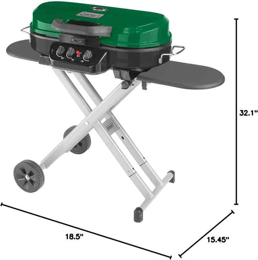 Coleman RoadTrip 285 Portable Stand-Up Propane Grill with 3 Adjustable Burners & Instastart Ignition, 20,000 BTUs of Power for Outdoor Cooking
