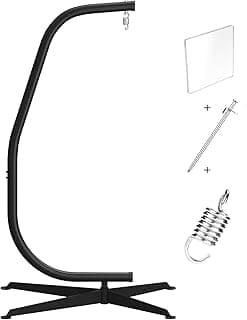 GREENSTELL Hammock Swing Stand, Hanging C-Stand with Spring Hook, for Indoor, Outdoor, Sturdy Hanging Stand Max Load 330lbs