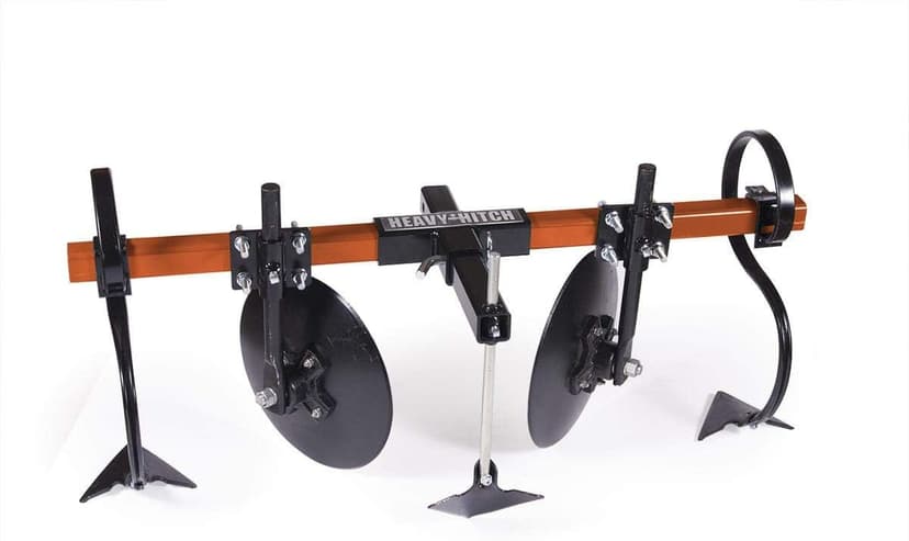 Heavy Hitch Multi-Purpose Disc Cultivator Garden Bedder 3-Point Attachment with S-Tines and Row Maker Insert Powdercoated in Orange | USA Made for Compact/Sub-Compact Tractors