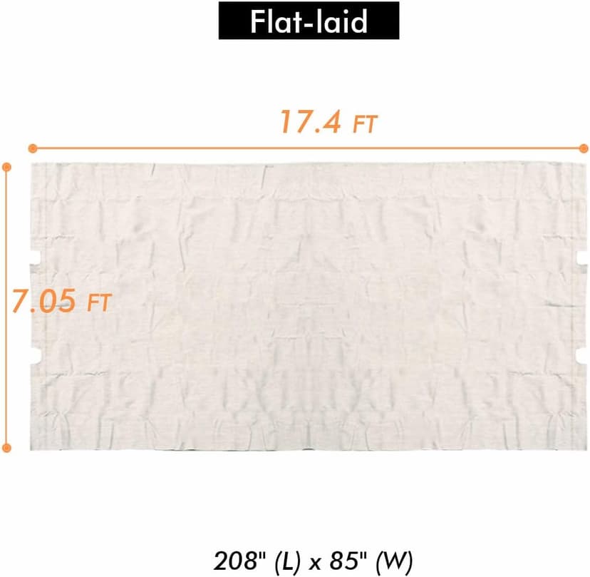 Universal Doubleton Steel Pergola Replacement Cover for Pergola Structures L-PG080PST, 85''x 208'' (Beige)