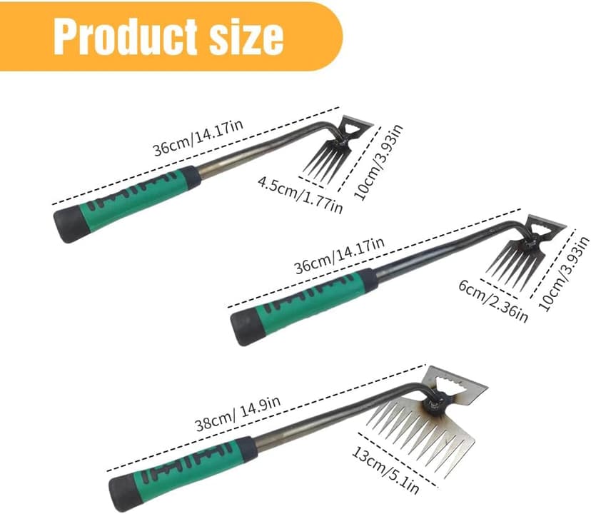 Gardening Hand Weeder Tools, 2025 New Weeding Artifact Uprooting Weeding Tool Weeding Rake Uprooting Weeding Tool, Multifunctional Garden Hand Weeder Tools for Garden (5 Tines)