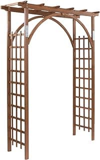 VINGLI 85in Wooden Arbor, Wedding Arch for Ceremony, Wood Trellis for Plant Climbing, Christmas Decor Pergola for Garden Backyard, Lawn (Brown)