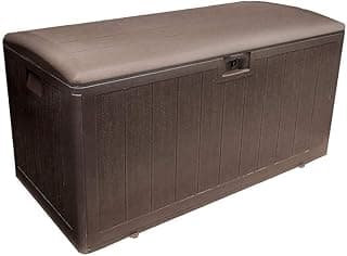 Plastic Development Group Outdoor Storage Deck Box, Soft Closure, 105 Gallon, Java