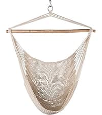 Lazy Daze Hammocks Cotton Fabric Spreader Bar Hammock, Outdoor Portable Hammock with Carrying Bag & Tree Straps for Bedroom, Patio, Backyard, Balcony, Max 450lbs Capacity, Blue