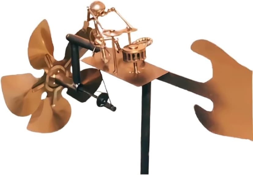 Handmade Metal Drummer Windmill, Drummer Windmill Garden Decoration, Percussionist Music Figurines,Fun Wind-Powered Sculpture Home Decor