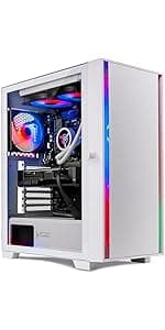 Skytech Gaming Shadow Gaming PC, Intel i7 12700F 2.1 GHz, RTX 4060, 1TB NVME, 16GB DDR4 RAM 3200, 600W Gold PSU Wi-Fi, Win 11 Home, RGB-Keyboard and RGB-Mouse Included,Black