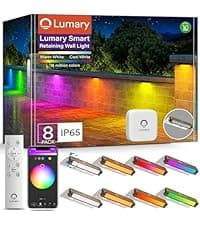 Lumary Smart Pathway Light Pro 700LM, RGBAICW Color Changing Landscape Lights with 8 Adjustable 355° Spot Lights IP65 Waterproof, 48FT Wired Outdoor Landscape Lighting, WiFi APP/Voice/Remote (4 Pack)