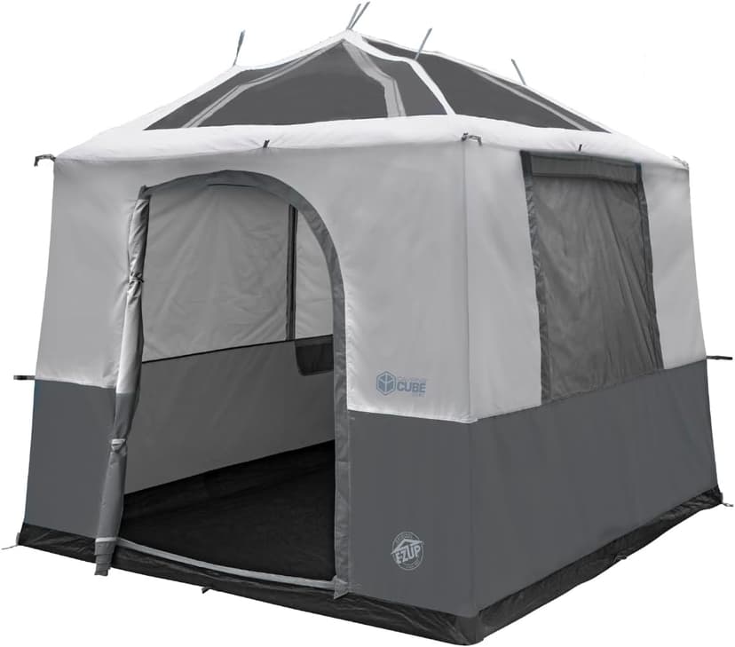 E-Z UP Camping Cube Sport, Converts 10' Angled Leg Canopy into Camping Tent, Grey (Canopy/SHELTER/Poles NOT Included)