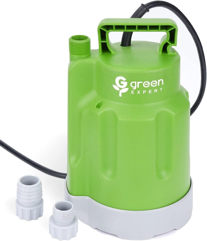 Green Expert 1/4HP Submersible Sump Pump 25-Foot Power Cord High Flow 1800GPH for Water Removal Household Drainage Utility Pump Easy to Use in Pools Hot Tub Flooded House Suit to Garden Hose