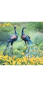 chisheen Outdoor Garden Crane Statues and Sculptures Metal Yard Art Statue for Garden Decoration Large Size