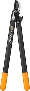 Fiskars PowerGear Lopper Bypass, Hook Head (M) L74, Hook Head, Non-stick coating, Cutting Diameter : 3.8 cm, Hardened steel, Length: 55 cm, Black/Orange, 1000582