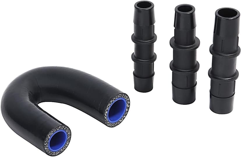 KDP 3-ply Reinforced Silicone Engine Heater Core Bypass Kit with 2 Stainless Steel Clamps universal Fit for Most Common Heater Hoses