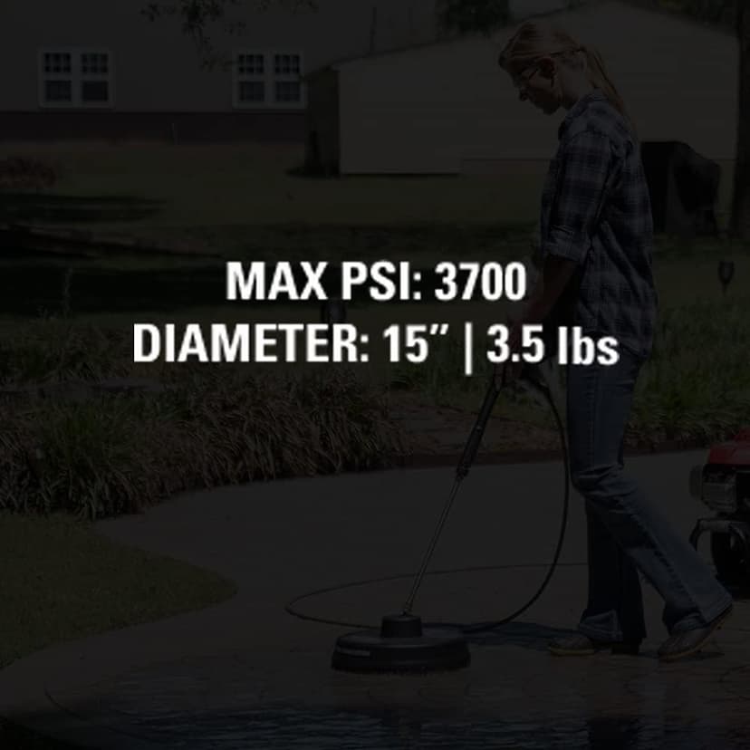 Simpson Cleaning 80165 Universal 15" Steel Pressure Washer Surface Cleaner for Cold Water Machines, 1/4" Quick Connection, Recommended Min 2200 PSI up to Max of 3700 PSI, Black