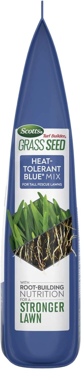 Scotts Turf Builder Grass Seed Heat-Tolerant Blue Mix for Tall Fescue Lawns with Fertilizer and Soil Improver, 5.6 lbs.