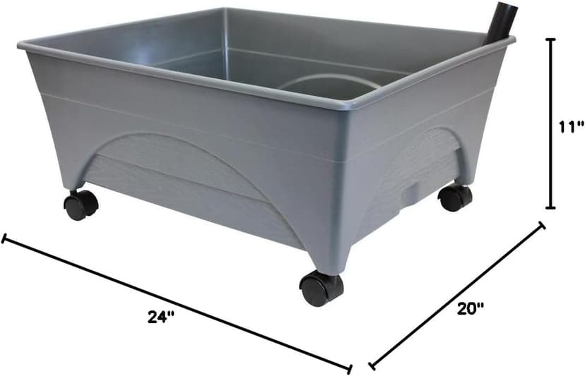 Emsco Group City Picker Raised Bed Grow Box – Self Watering and Improved Aeration – Mobile Unit with Casters - Slate
