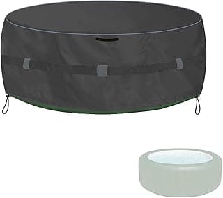XCZ Portable Hot tub Cover That Completely Covers Inflatable hot tub- Waterproof, Sun Resistant, dust Resistant, 85 "Inflatable Hot tub Spa, Round (Black, Cover only)